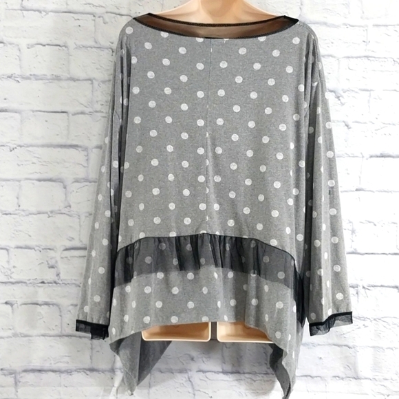Billi Made on Earth Top Polka Dot Long Sleeve Sz 3X - Picture 5 of 7